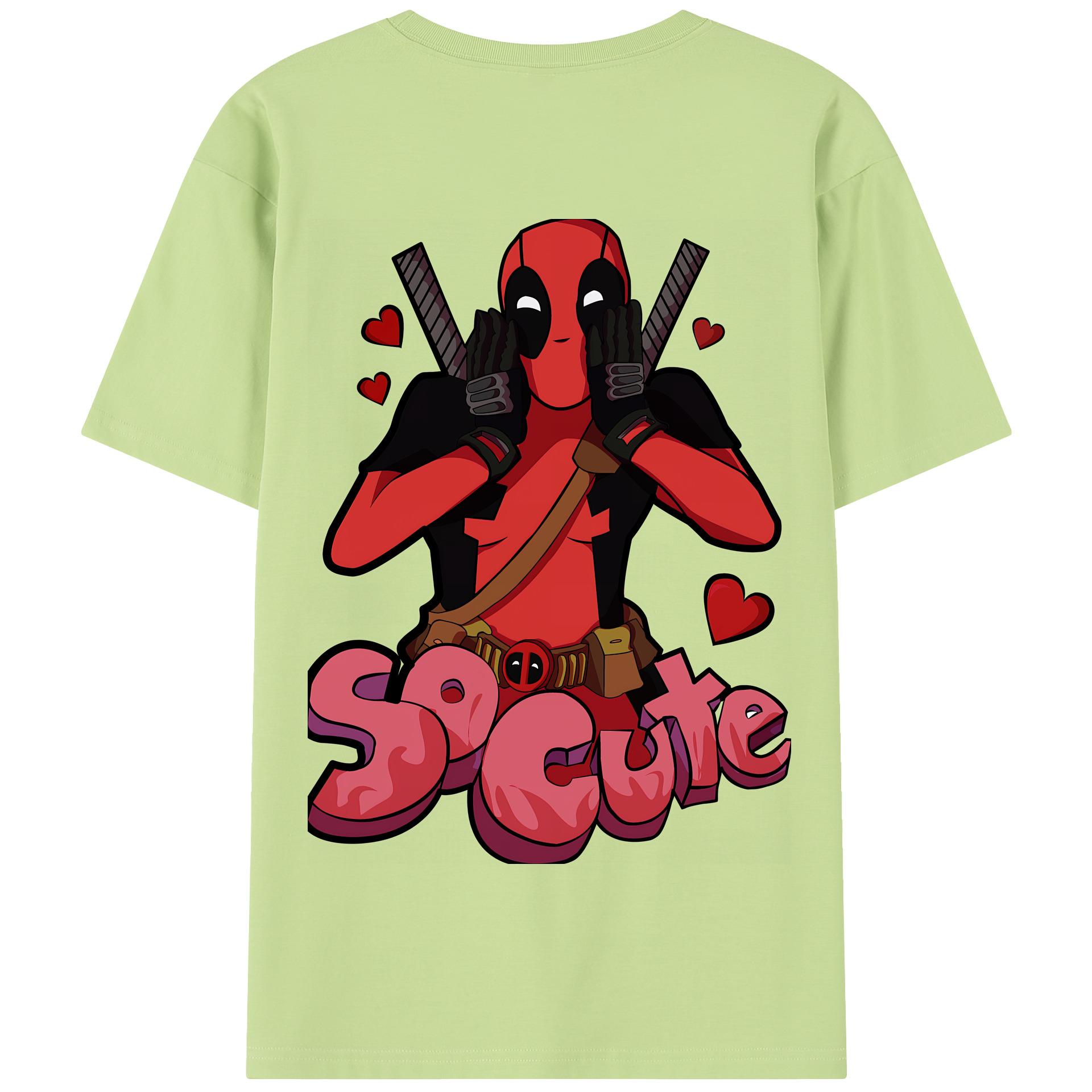 （画像用） Deadpool デッドプール 綿100％半袖Tシャツ（背面プリント）
